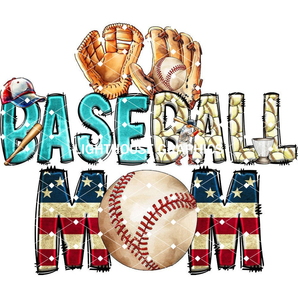 Baseball Mom - Patriotic