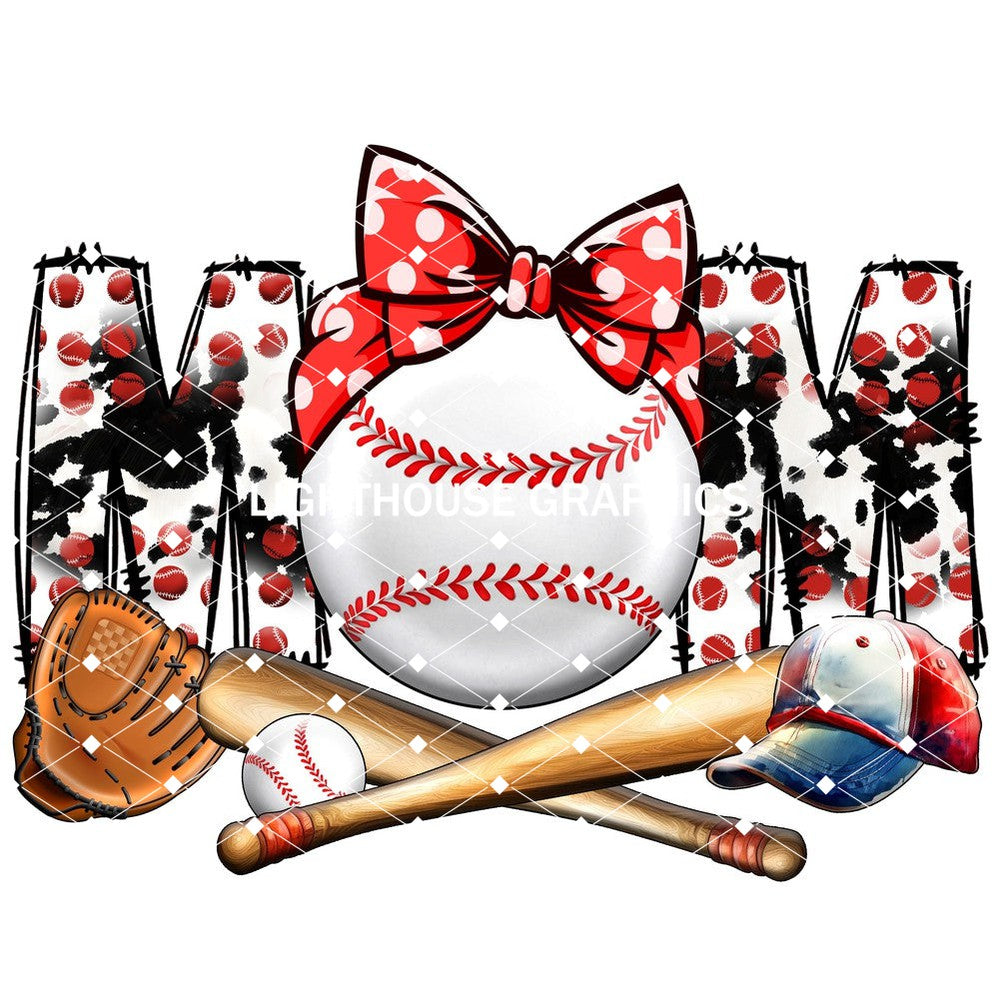 Mom Baseball and Cow Print