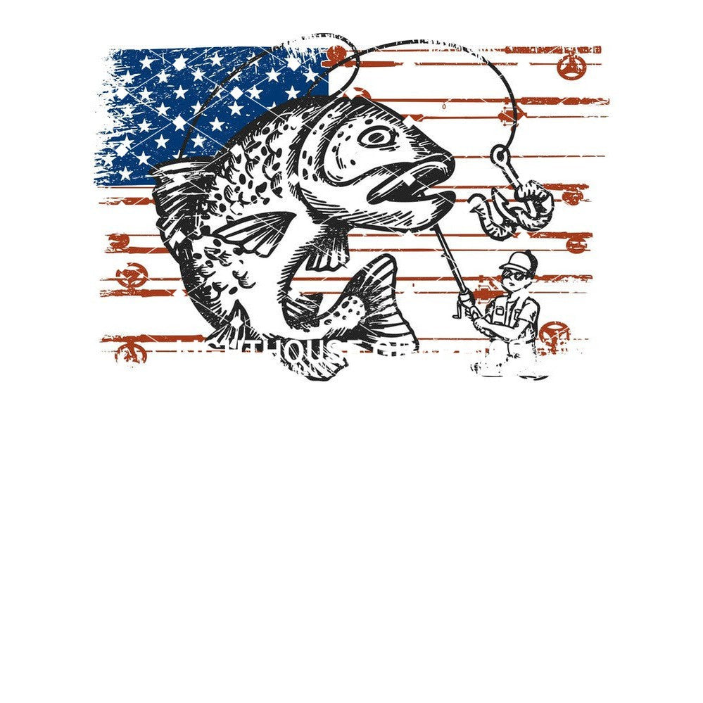 Fishing with American Flag